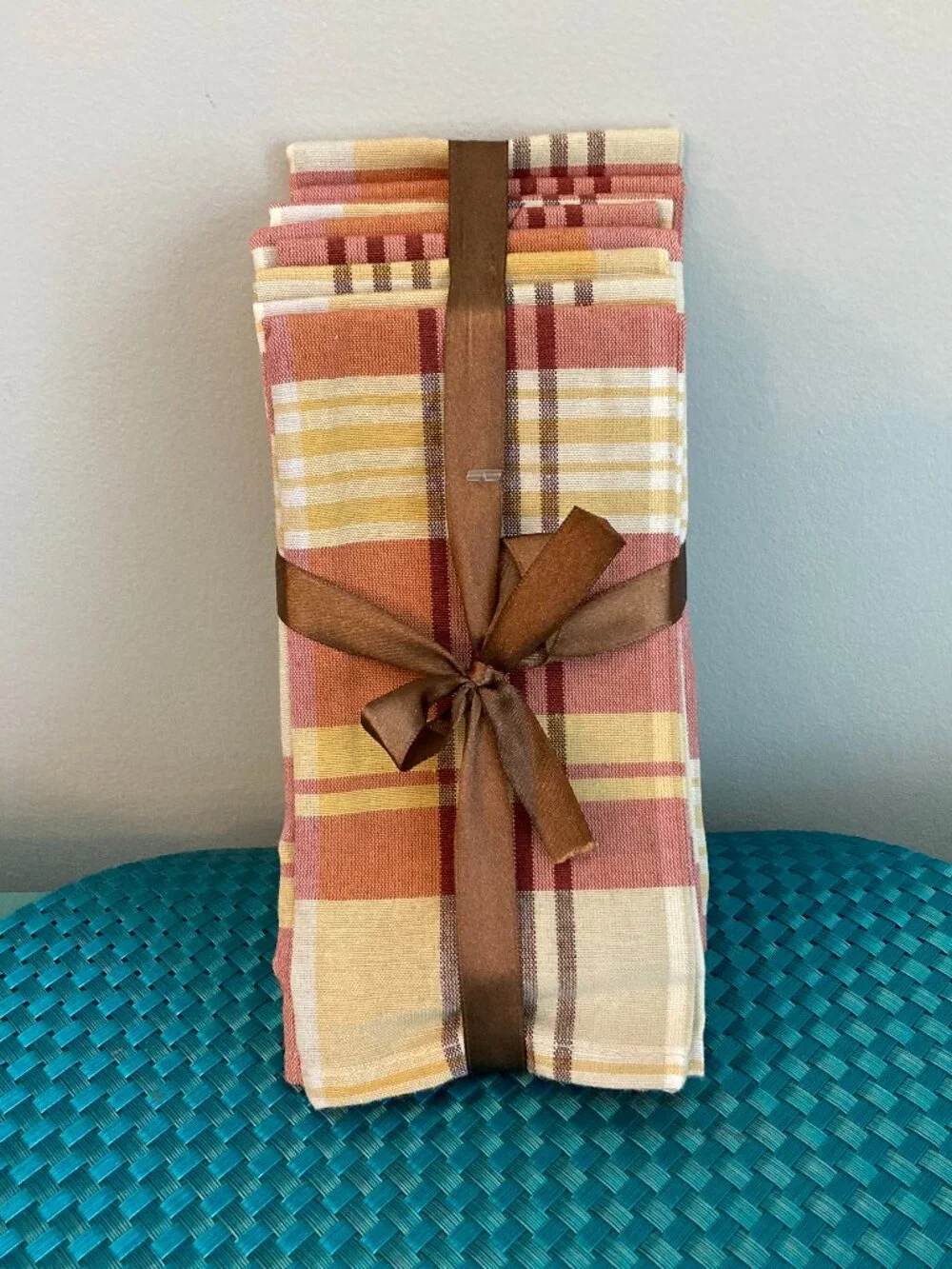 NWT Harvest Plaid Fabric Napkins - 8 Pc. Set -Fall Linens - Bed Bath & Beyond